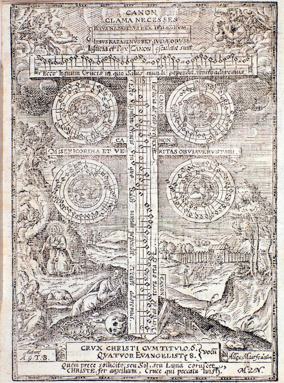 Seite aus dem Compendium Musicae von Adam Gumpelzhaimer von Unknown artist