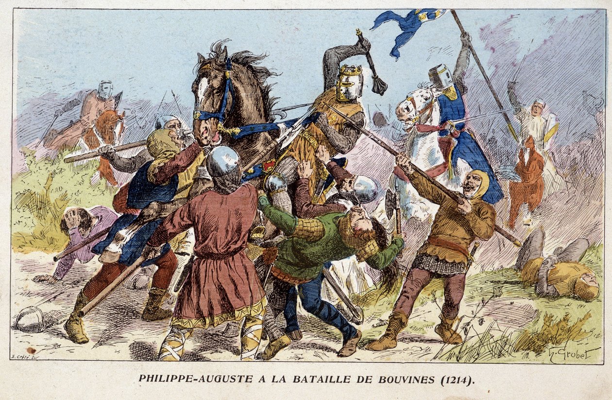 Philippe-Auguste in der Schlacht von Bouvines (1214) von Unknown artist