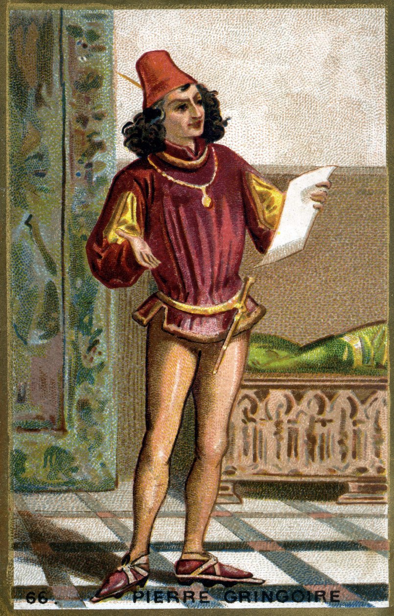 Pierre Gringoire (1475 - 1538), französischer dramatischer Dichter. Chromolithografie des 19. Jahrhunderts. von Unknown artist