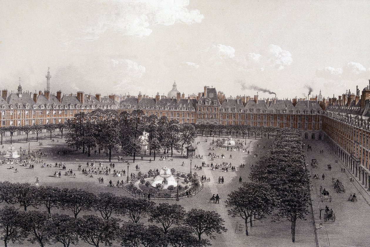 Place Royale (heute Place des Vosges) in Paris Ende des 19. Jahrhunderts von Unknown artist
