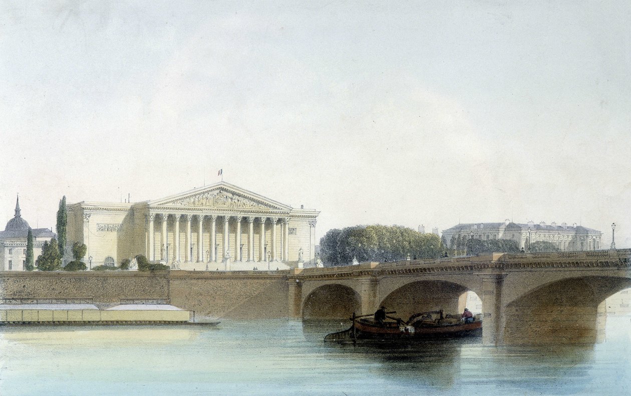 Pont de la Concorde, Lithografie von Aubrun, 19. Jahrhundert von Unknown artist