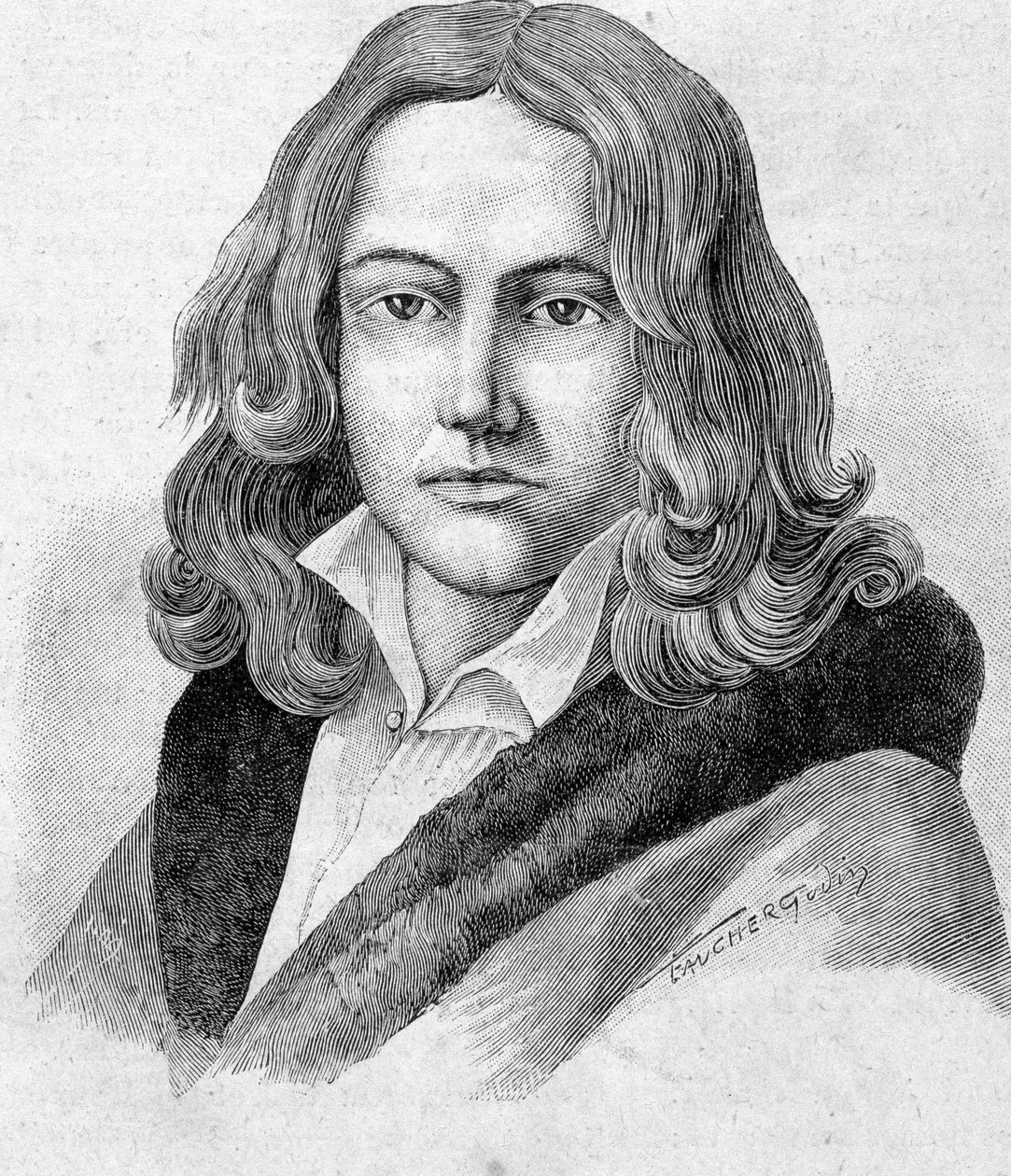 Porträt von Adelbert von Chamisso, deutscher Dichter und Botaniker französischer Nationalität (1781 - 1838) - in „Les Contemporains“, n.d. späte 19. Jahrhundert von Unknown artist