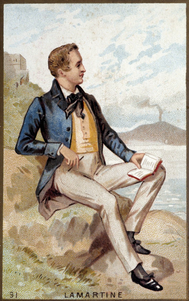 Porträt von Alphonse de Lamartine (1790 - 1869), französischer Dichter. Chromolithographie 19. Jahrhundert von Unknown artist