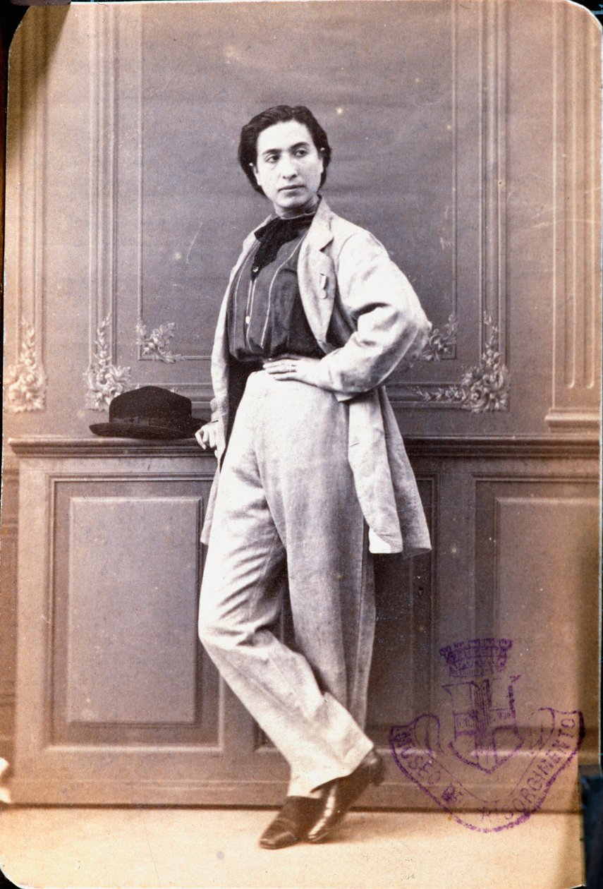 Porträt von Anita Garibaldi (1821-1849), Ehefrau von Giuseppe Garibaldi, in Männerkleidung, ihr Haar in Rom geschnitten, um unbemerkt zu bleiben von Unknown artist