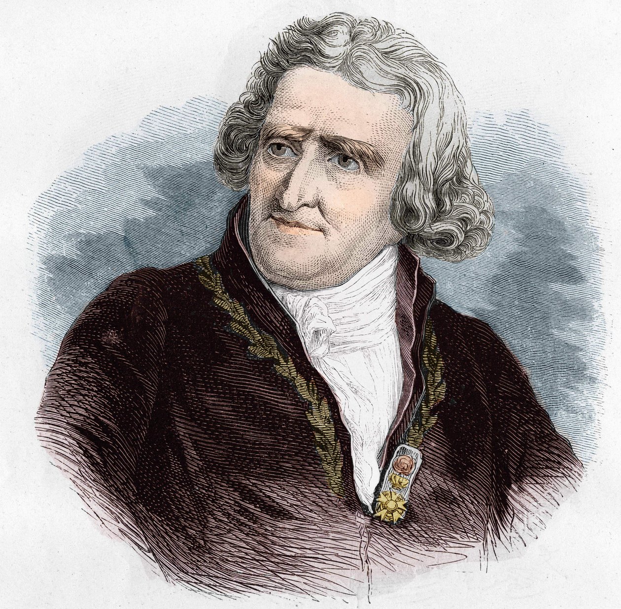 Porträt von Antoine Augustin Parmentier (1737 - 1813), französischer Militärapotheker und Agronom. Gravur von 1866 von Unknown artist