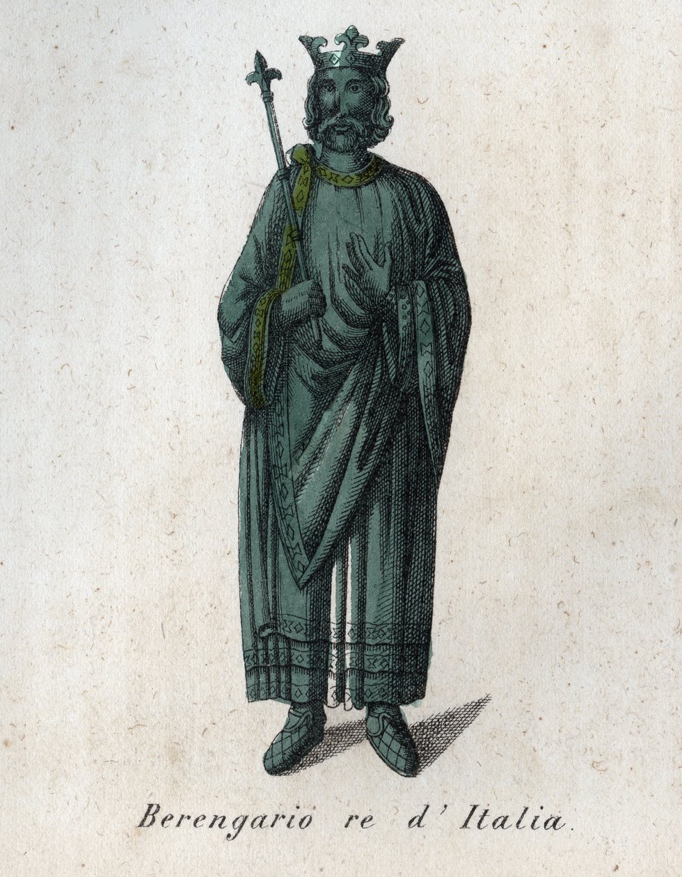 Porträt von Berengar II., König von Italien - Gravur aus „Usi e Costumi di Tutti i Popoli dell