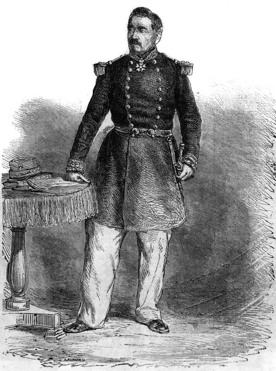 Porträt von Charles Guillaume Marie Appollinaire Antoine Cousin Montauban, Comte von Palikao (1796-1878) - englischer General und Staatsmann - Gravur von Unknown artist