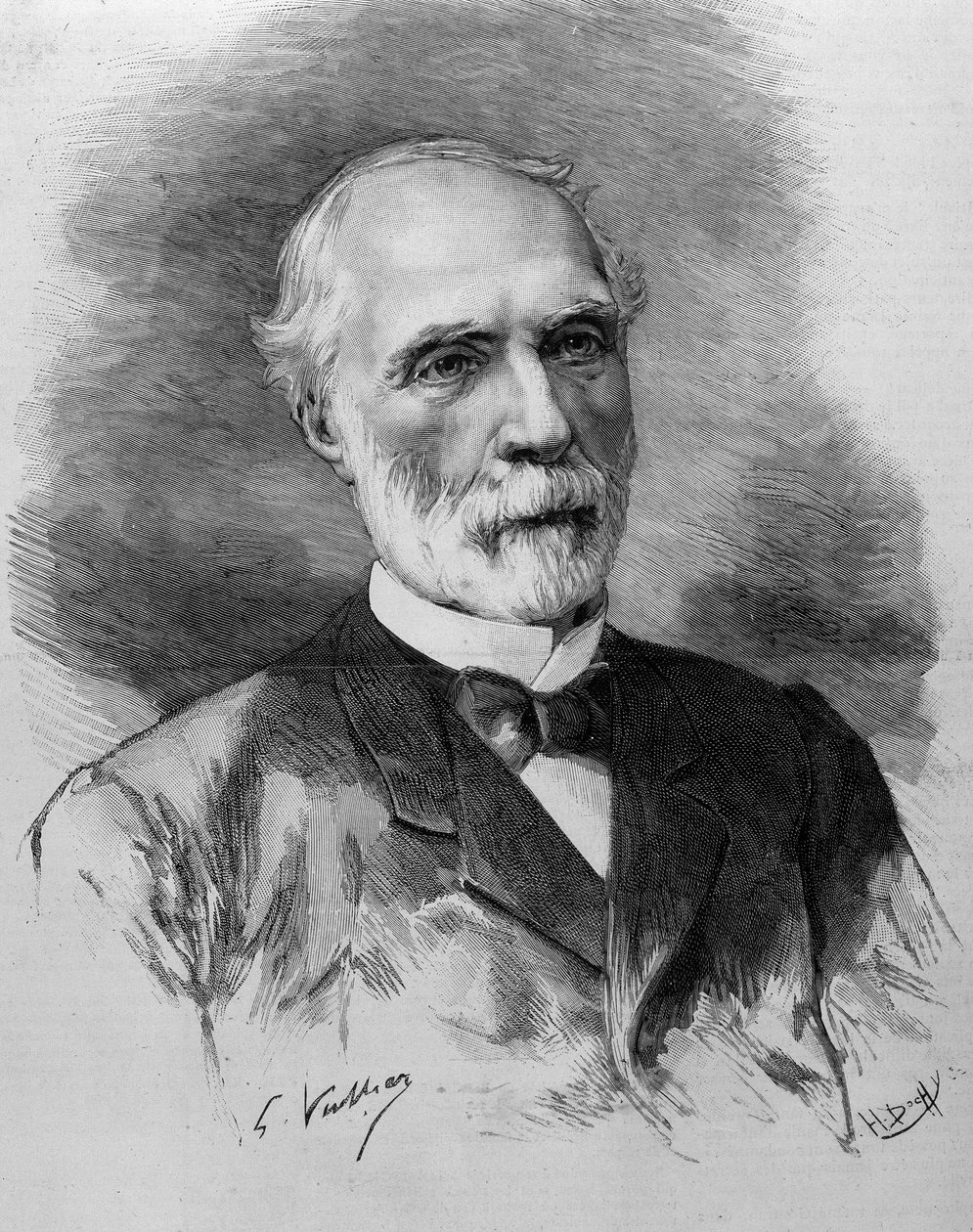 Porträt von Charles de Freycinet (1828 - 1923), Präsident des Ministerrats. Gravur aus dem 19. Jahrhundert. von Unknown artist