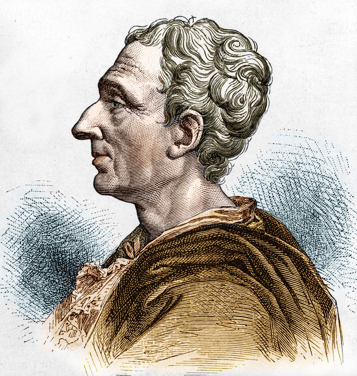 Porträt von Charles de Secondat (1689 - 1755), Baron De La Brède und Montesquieu. Gravur des 19. Jahrhunderts von Unknown artist