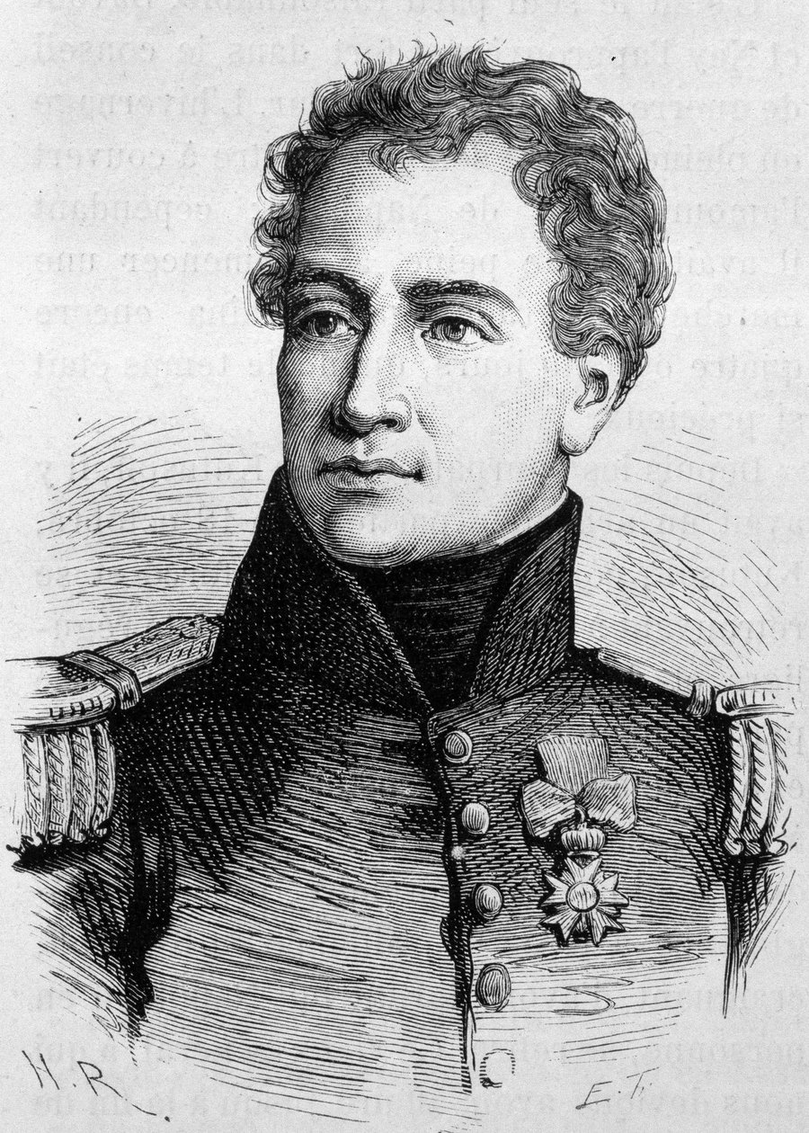 Porträt von Claude Francois de Malet (1754 - 1812). (Claude-Francois Malet) Gravur aus dem späten 19. Jahrhundert in „Histoire de France“ von H. Martin von Unknown artist