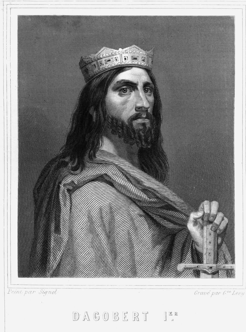 Porträt von Dagobert I. (? -?), König der Franken - in „Histoire des Français“ von Lavallée, Gravur, sd von Unknown artist