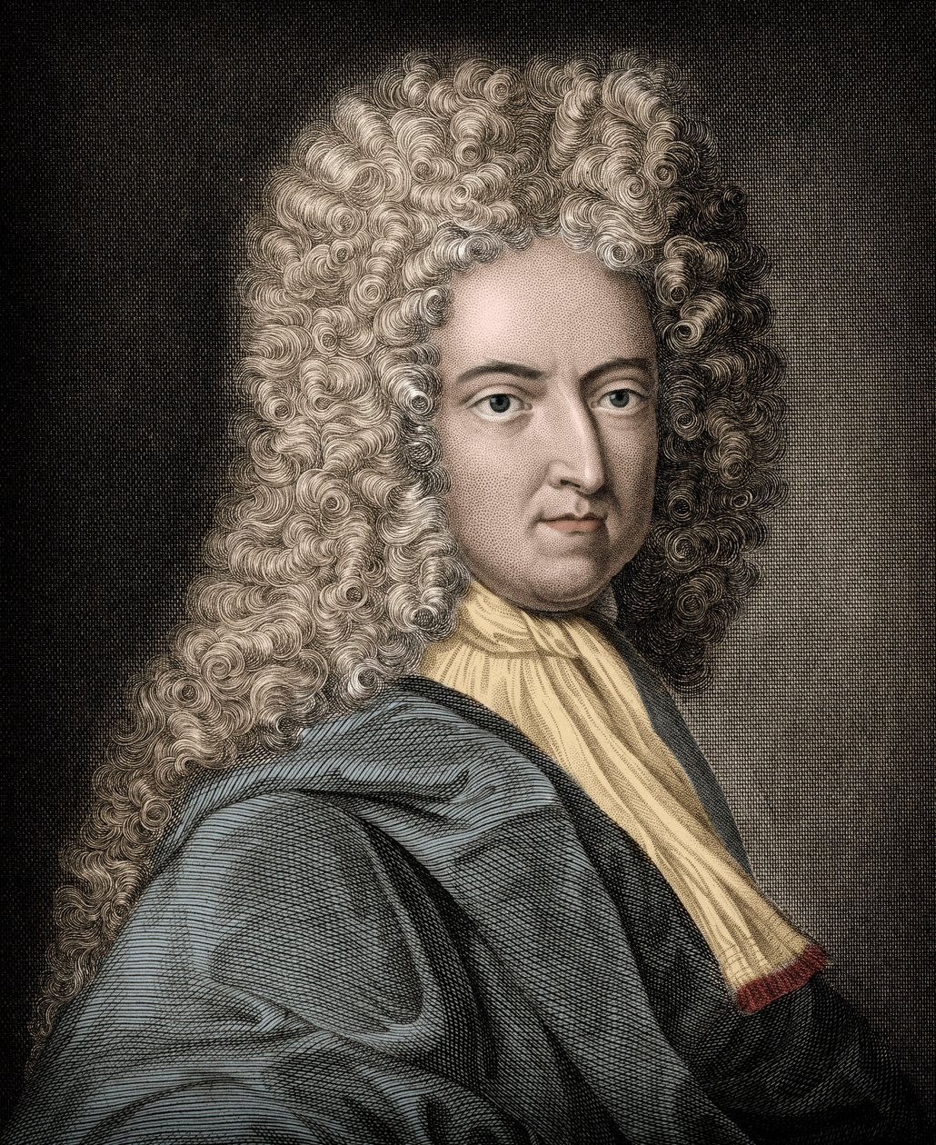 Porträt von Daniel Defoe (1660-1731), englischer Schriftsteller und Journalist - Daniel Defoe (1660-1731) - Englischer Romanautor und Journalist von Unknown artist