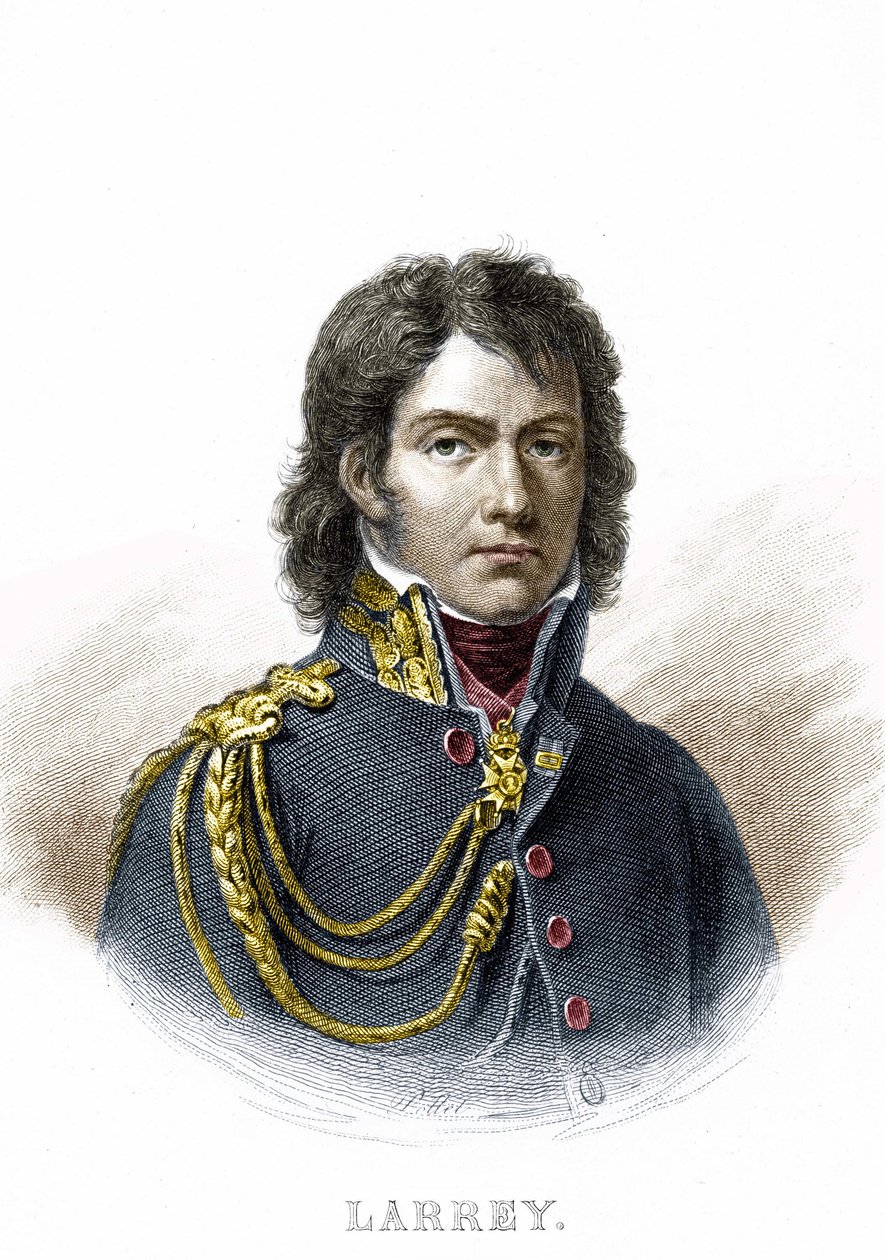 Porträt von Dominique Jean, Baron Larrey (1766 - 1842), französischer Militärchirurg und Erfinder des Krankenwagens. Gravur des 19. Jahrhunderts. von Unknown artist