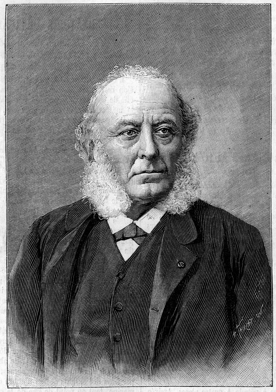 Porträt von Dr. Aristide Verneuil (1823-1895), französischer Chirurg, Mitglied der Akademie der Wissenschaften und der Akademie der Medizin. Stich in „La Nature: revue des sciences et de leurs Anwendungen in den Künsten und der Industrie“ vom 22. Juni 1895 von Unknown artist