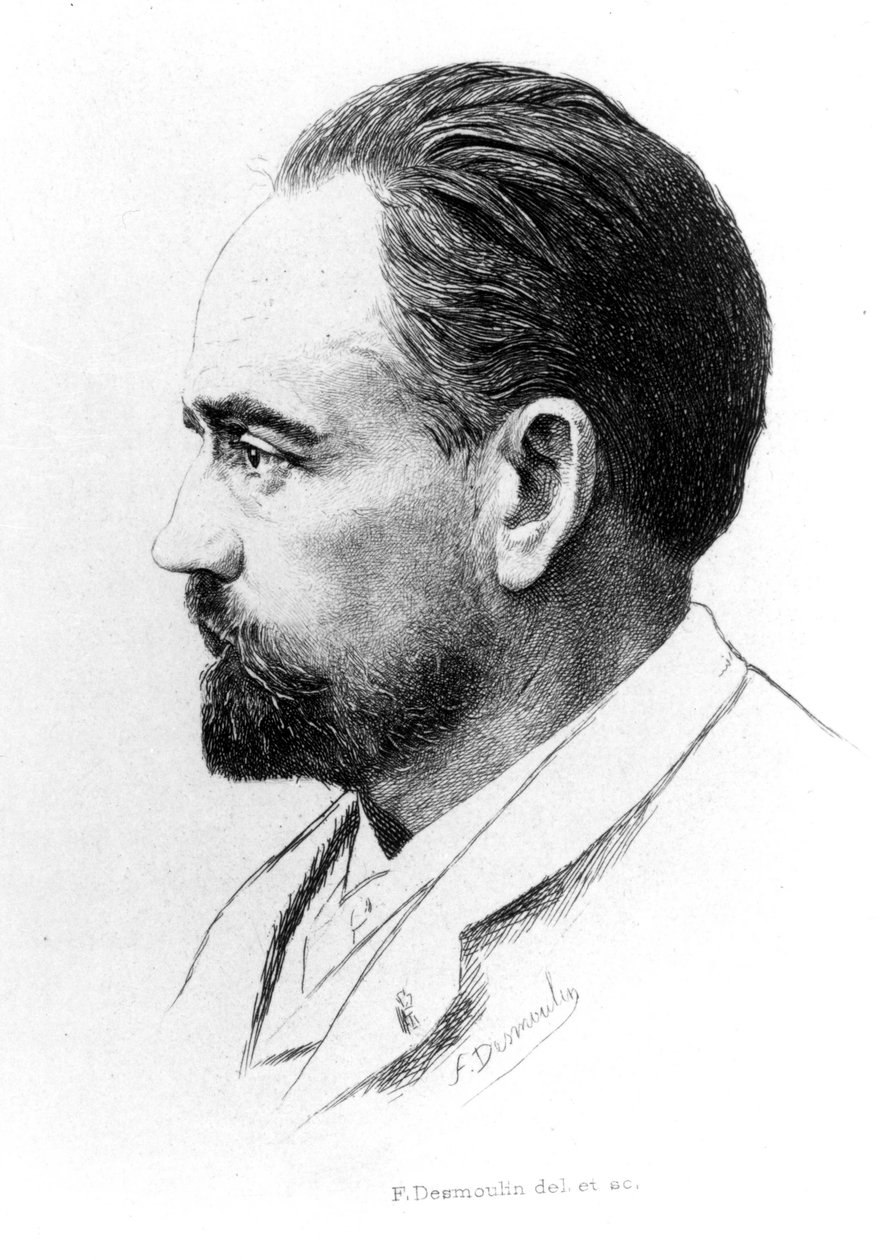 Porträt von Emile Zola von F. Desmoulin. von Unknown artist