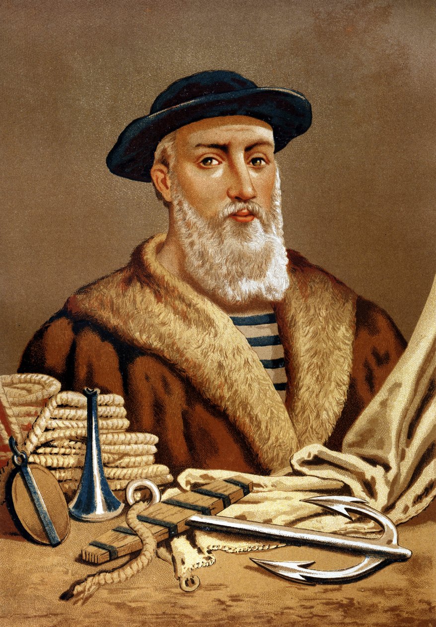 Porträt von Ferdinand Magellan, portugiesischer Navigator (1480-1521). nach „Hombres y Mujeres celebres“. Barcelona 1877 von Unknown artist