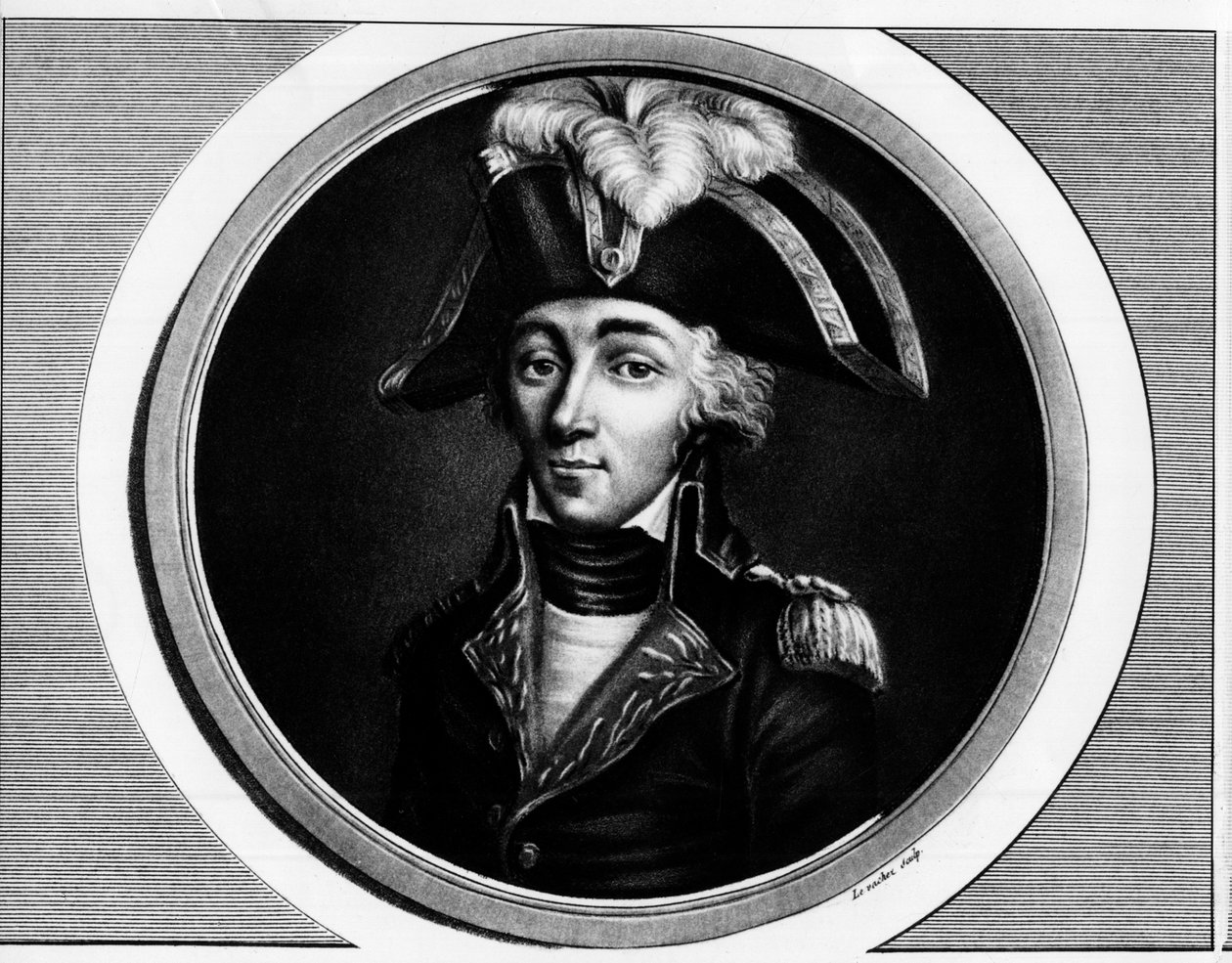 Porträt von Francois Hanriot (1761-1794), französischer Revolutionär. Gravur in 
