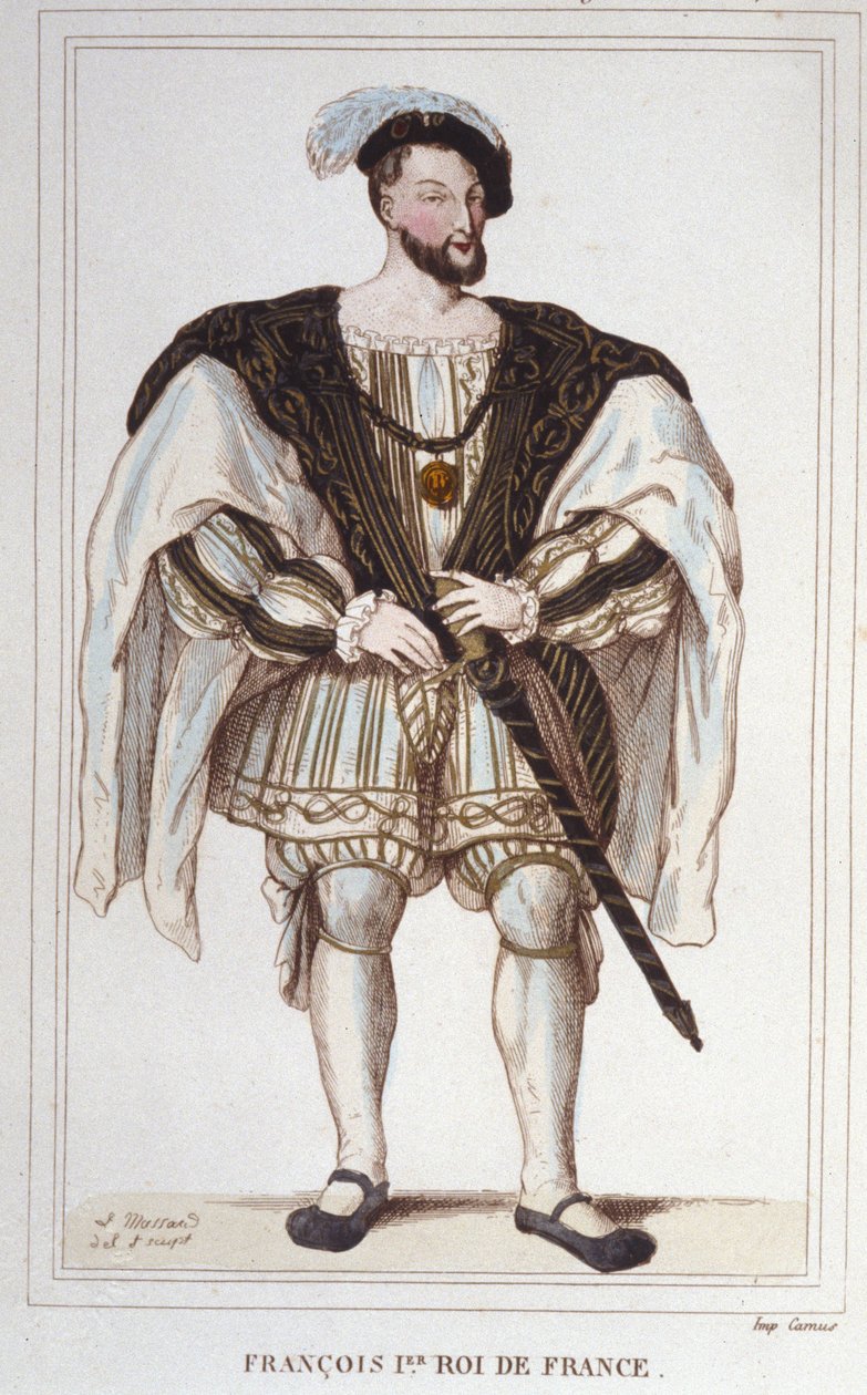 Porträt von François I. (1494 - 1547) Gravur von 1830 von Unknown artist
