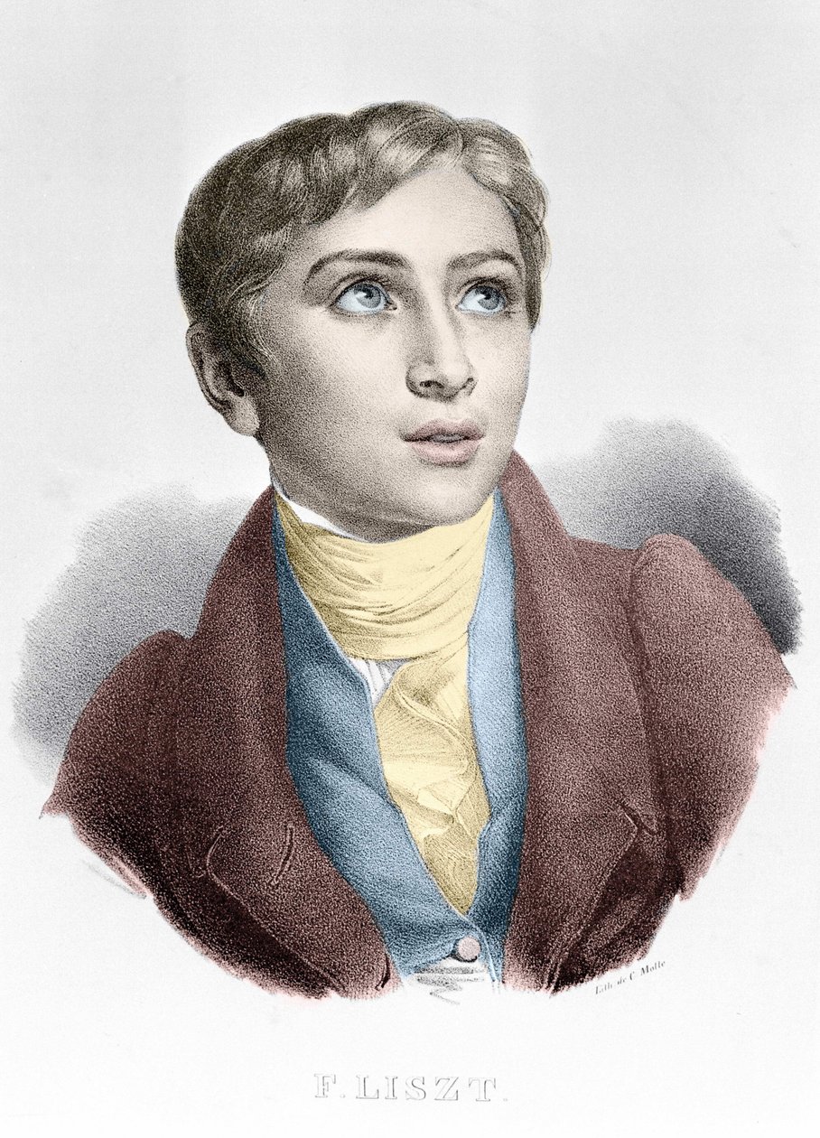 Porträt von Franz Liszt (1811-1886), ungarischer Komponist und Pianist. von Unknown artist