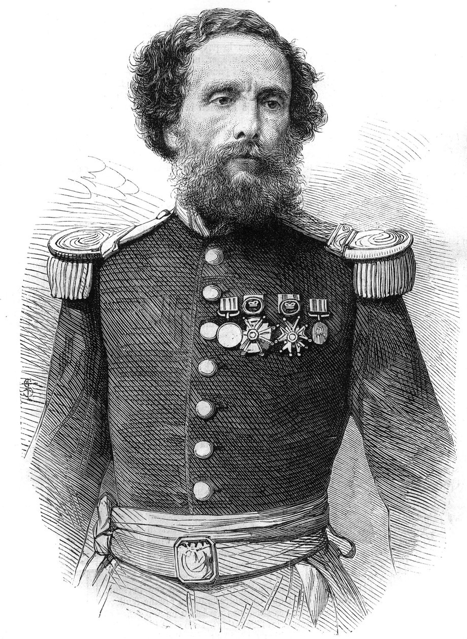 Porträt von General Juan Antonio Pezet (1809-1879), Präsident der Republik Peru. Gravur in „Das Illustrierte Universum“. von Unknown artist