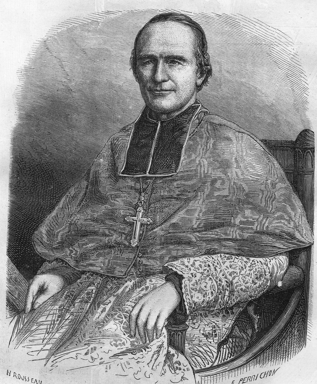 Porträt von Georges Darboy, französischer Prälat (1813-1871). Erzbischof von Paris, er wurde während der Kommune als Geisel genommen und erschossen. von Unknown artist
