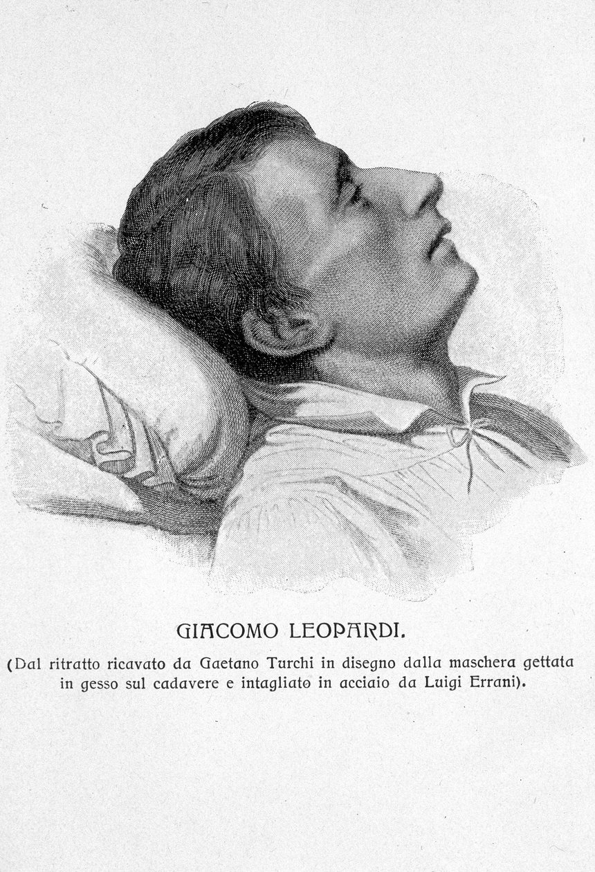 Porträt von Giacomo Leopardi auf seinem Sterbebett von Unknown artist
