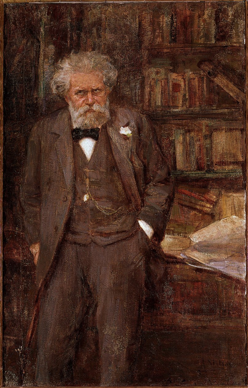 Porträt von Giosue Carducci (1835-1907), italienischer Dichter und Kritiker, anonymes Gemälde, frühes 20. Jahrhundert, Bologna, Casa Carducci von Unknown Artist