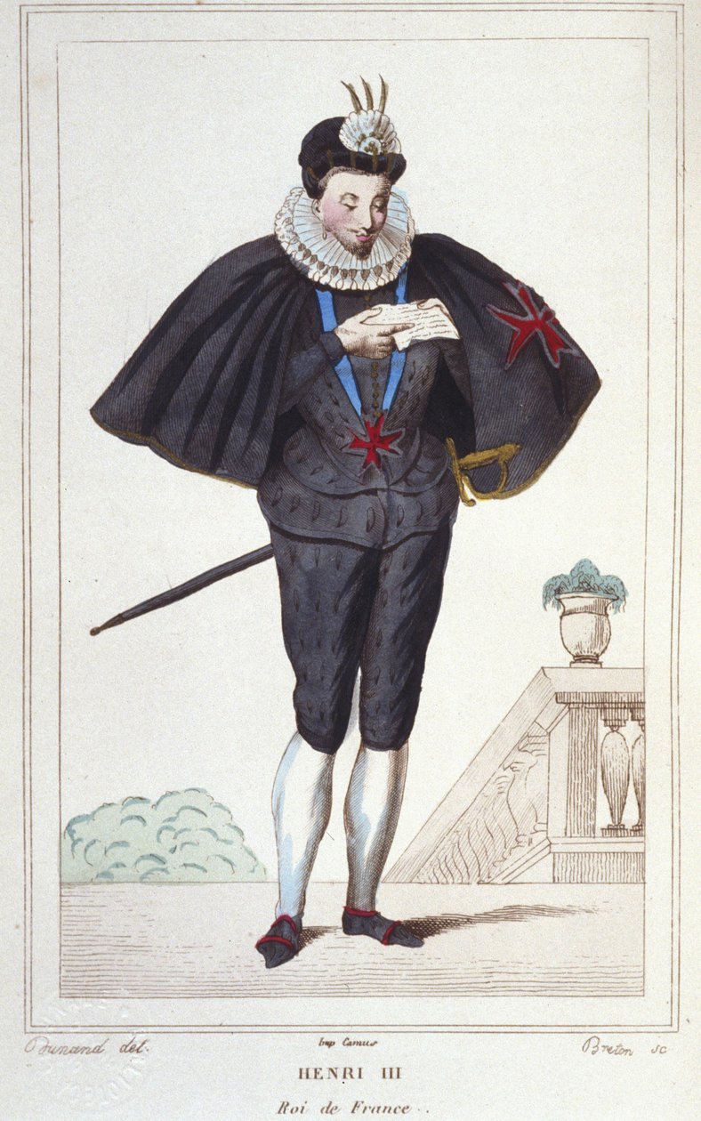 Porträt von Heinrich III. (1551 - 1589), König von Frankreich (Stich von 1830) von Unknown artist