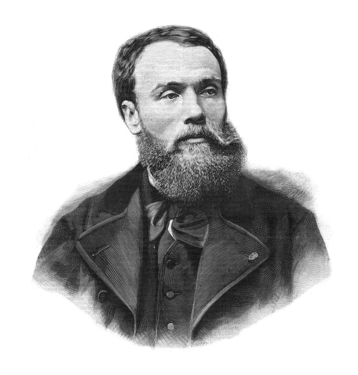 Porträt von Jean-Paul Laurens (1838-1921), französischer Maler und Bildhauer - Gravur von 1891 von Unknown artist