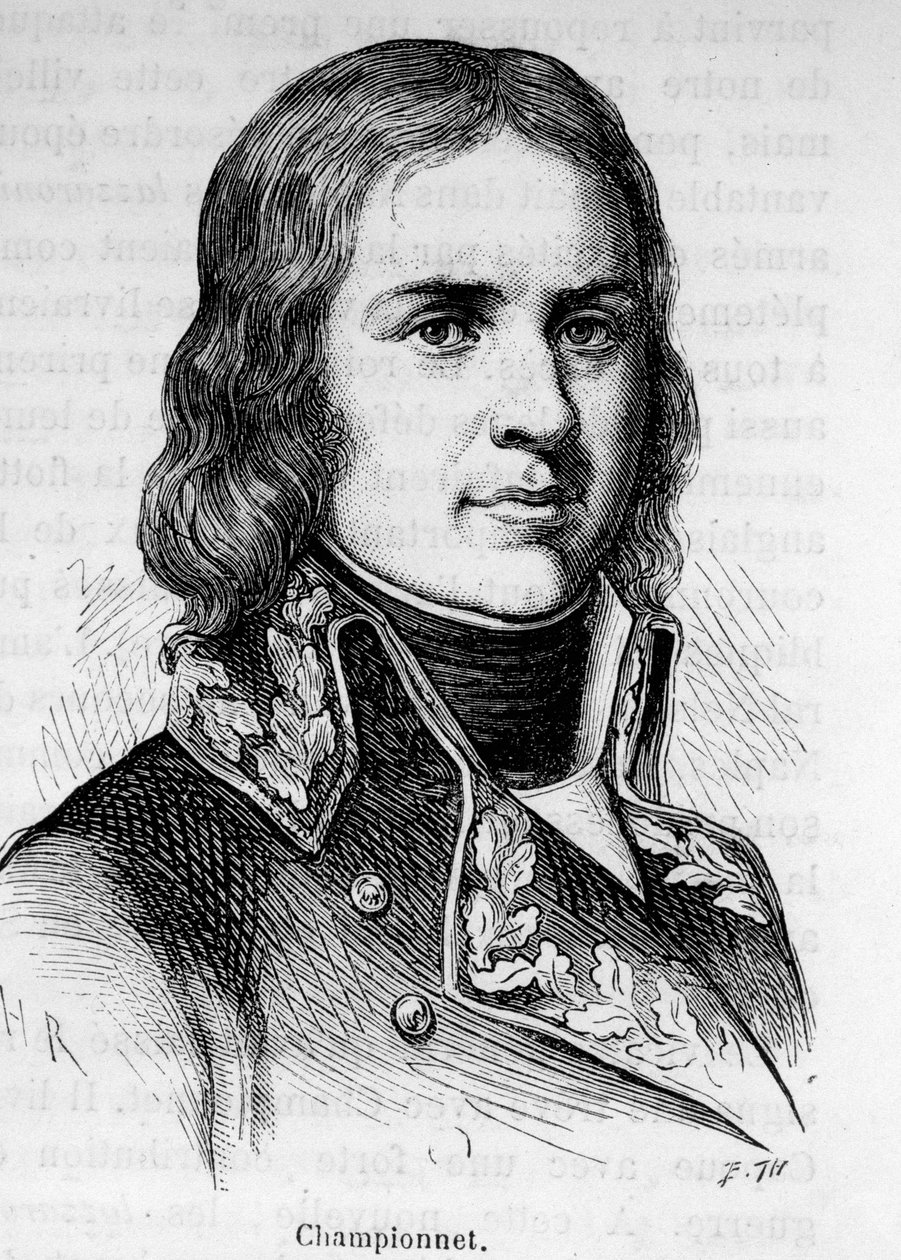 Porträt von Jean Etienne Championet (1762-1800), französischer General, er nahm an den Revolutionsfeldzügen teil von Unknown artist