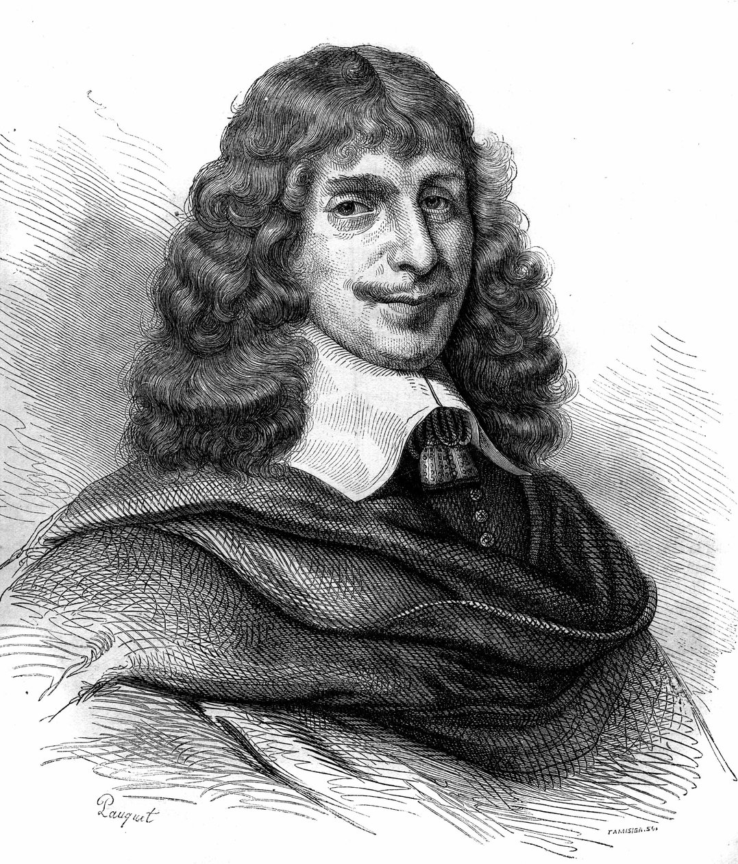 Porträt von Jean François Sarasin, französischer Schriftsteller. Gravur von 1870 von Unknown artist