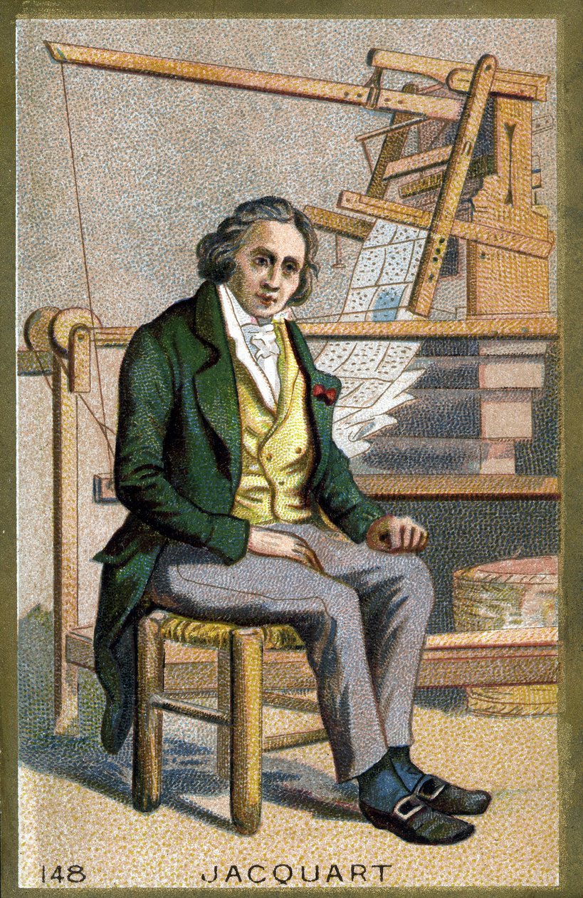 Porträt von Joseph Marie Jacquard (1752-1834), französischer Mechaniker und Erfinder des Webstuhls. Chromolithographie des späten 19. Jahrhunderts von Unknown artist