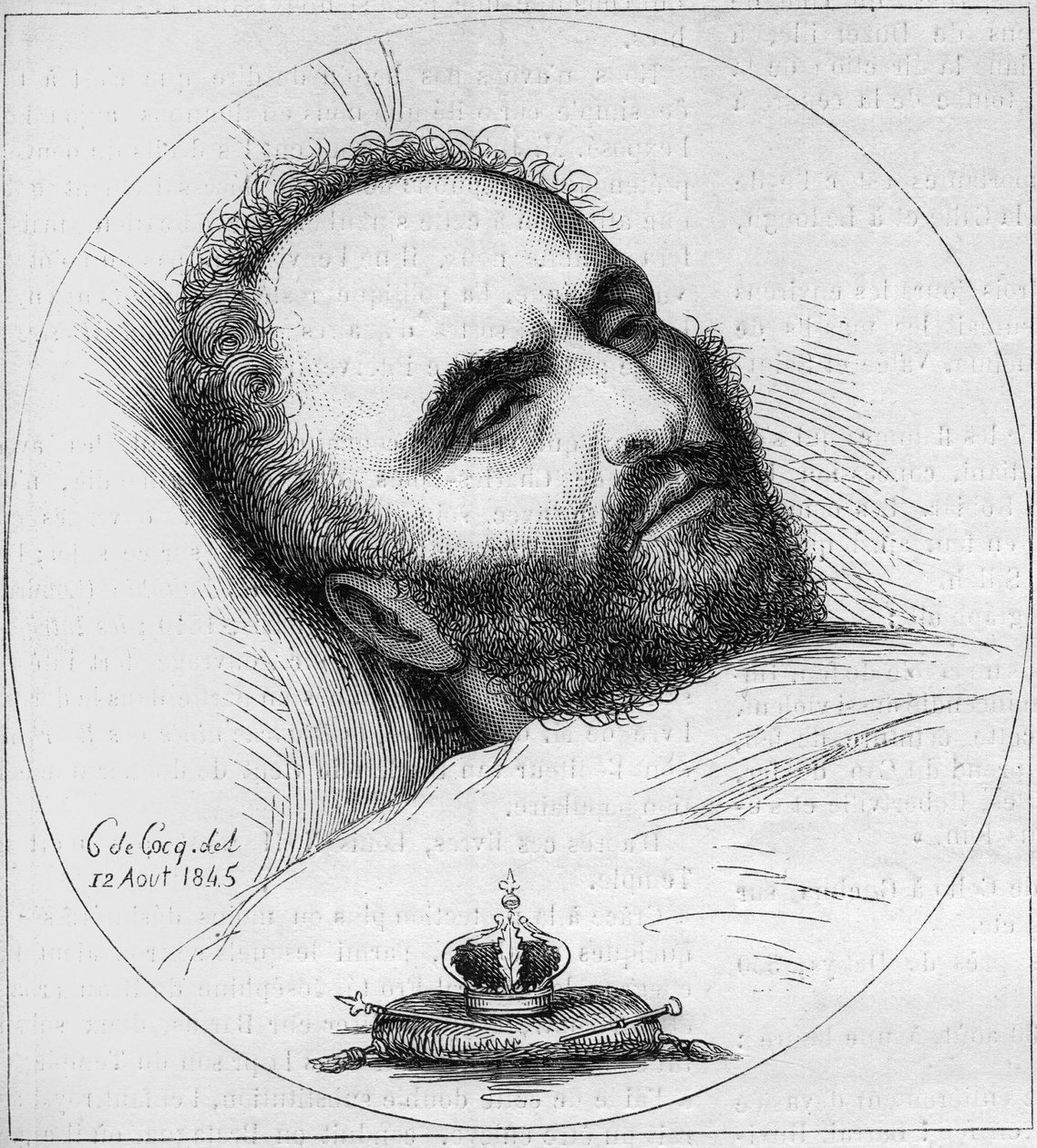 Porträt von Karl Wilhelm Naundorff (1785-1845), preußischer Uhrmacher, der vorgab, König von Frankreich Louis XVII. zu sein. Gravur aus dem 19. Jahrhundert. von Unknown artist