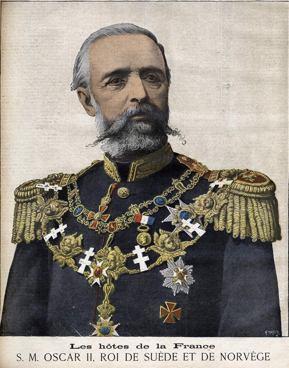 Porträt von König Oscar II. König von Schweden und Norwegen. 1829-1907. von Unknown artist