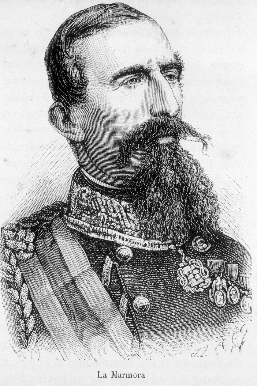 Porträt von Alfonso Ferrero, Ritter La Marmora, Präsident des Rates des Königreichs Italien (1864-1866) von Unknown artist