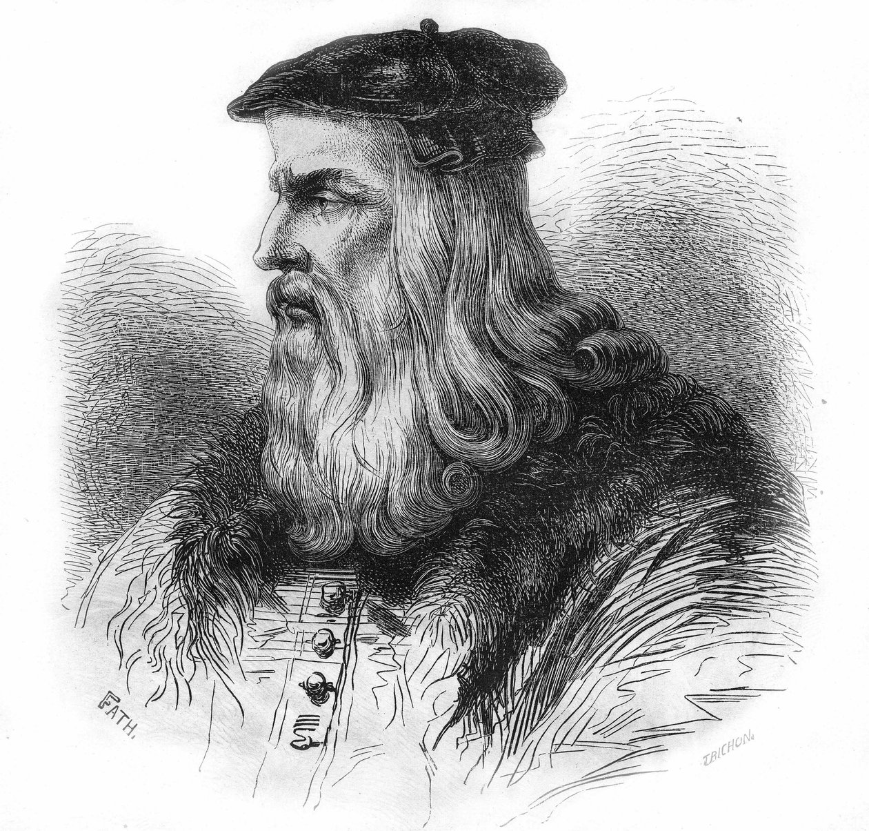 Porträt von Leonardo da Vinci (1452-1519). von Unknown artist