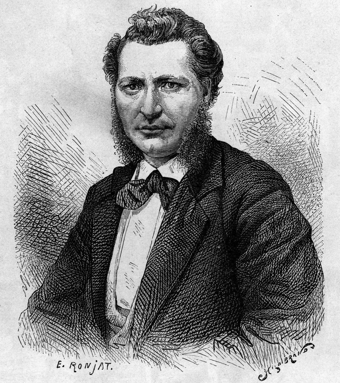 Porträt von Louis Riel (1844-1885), kanadischer Politiker und Verteidiger des Métis-Volkes. Gravur im „Le journal de la jeunesse“. von Unknown artist