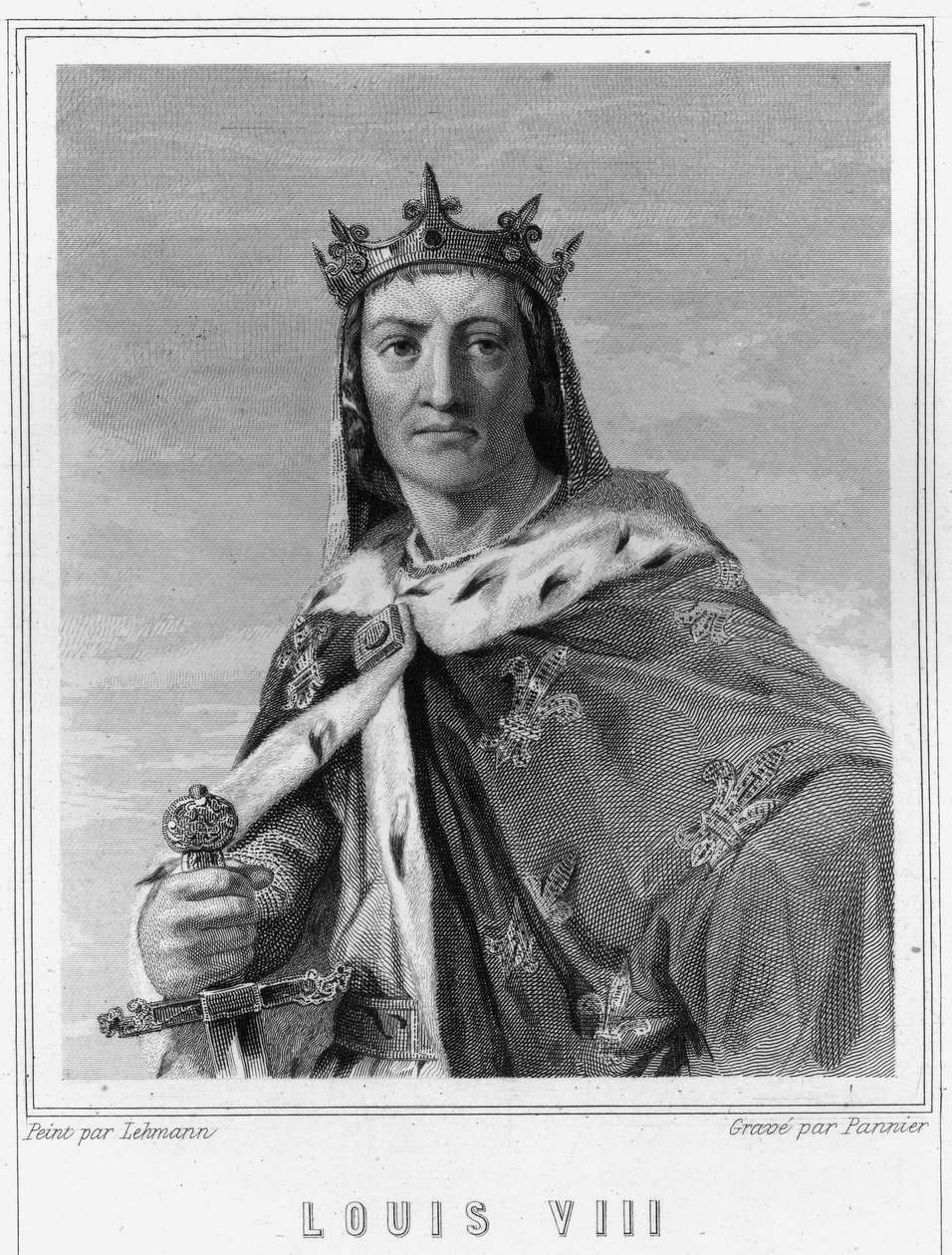 Porträt von Ludwig VIII. (1187-1226), König von Frankreich - in „Histoire des Français“ von Lavallée, Gravur, sd. von Unknown artist