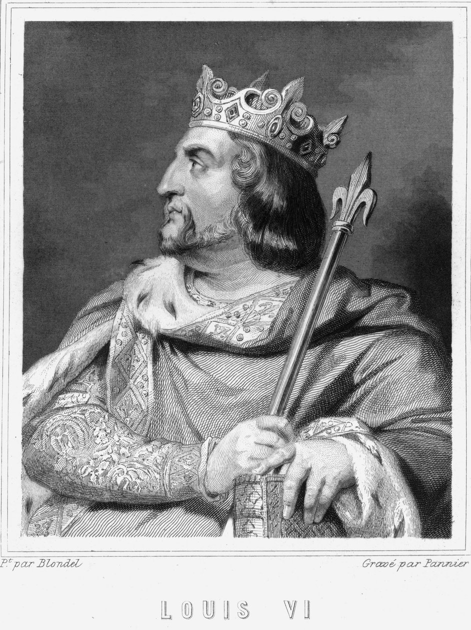 Porträt von Ludwig VI. der Dicke (1081-1137), König von Frankreich - in „Histoire des Français“ von Lavallée, Gravur, sd. von Unknown artist