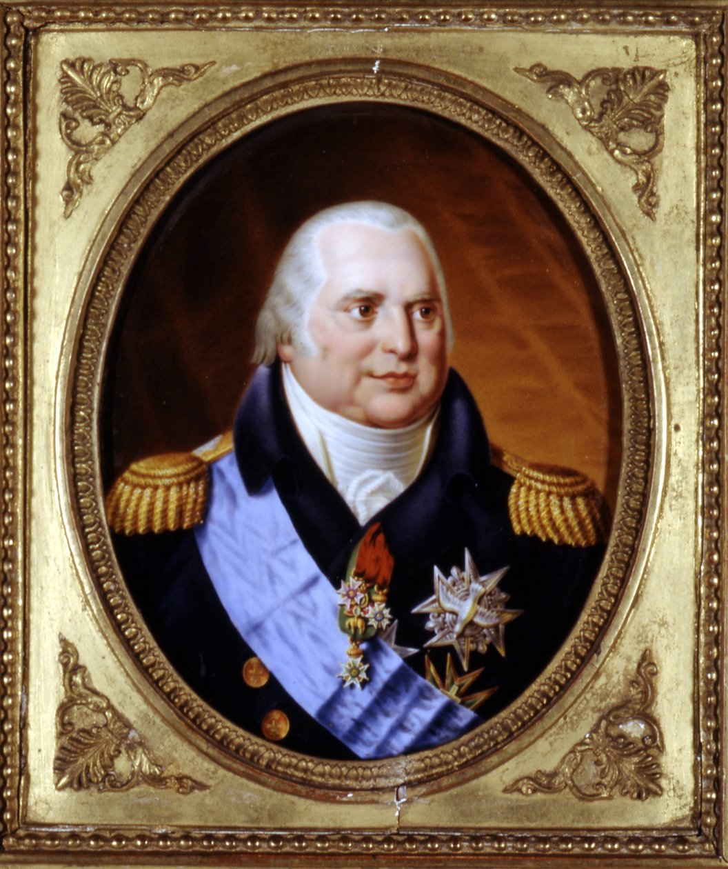 Porträt von Louis XVIII (1755 - 1824). Gemälde. Private Sammlung von Unknown artist