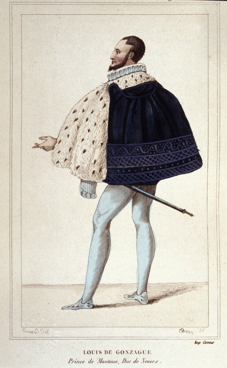 Porträt von Louis de Gonzague, Herzog von Mantua, jetzt durch seine Heirat 1565 mit Henriette de Cleves, der neue Herzog von Nevers. Gravur von 1830 von Unknown artist