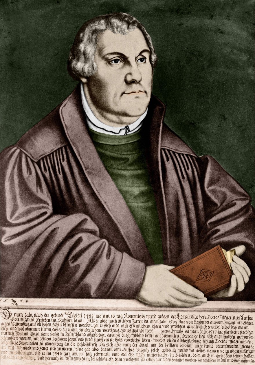 Porträt von Martin Luther (1483-1546) - Gravur 1544. von Unknown artist