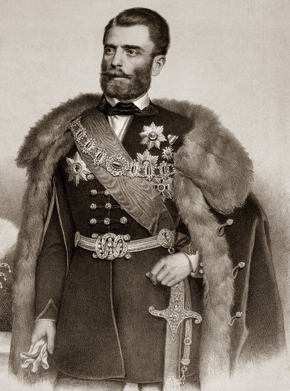 Porträt von Mihailo Obrenović III., Fürst von Serbien (1823-1868) von Unknown artist