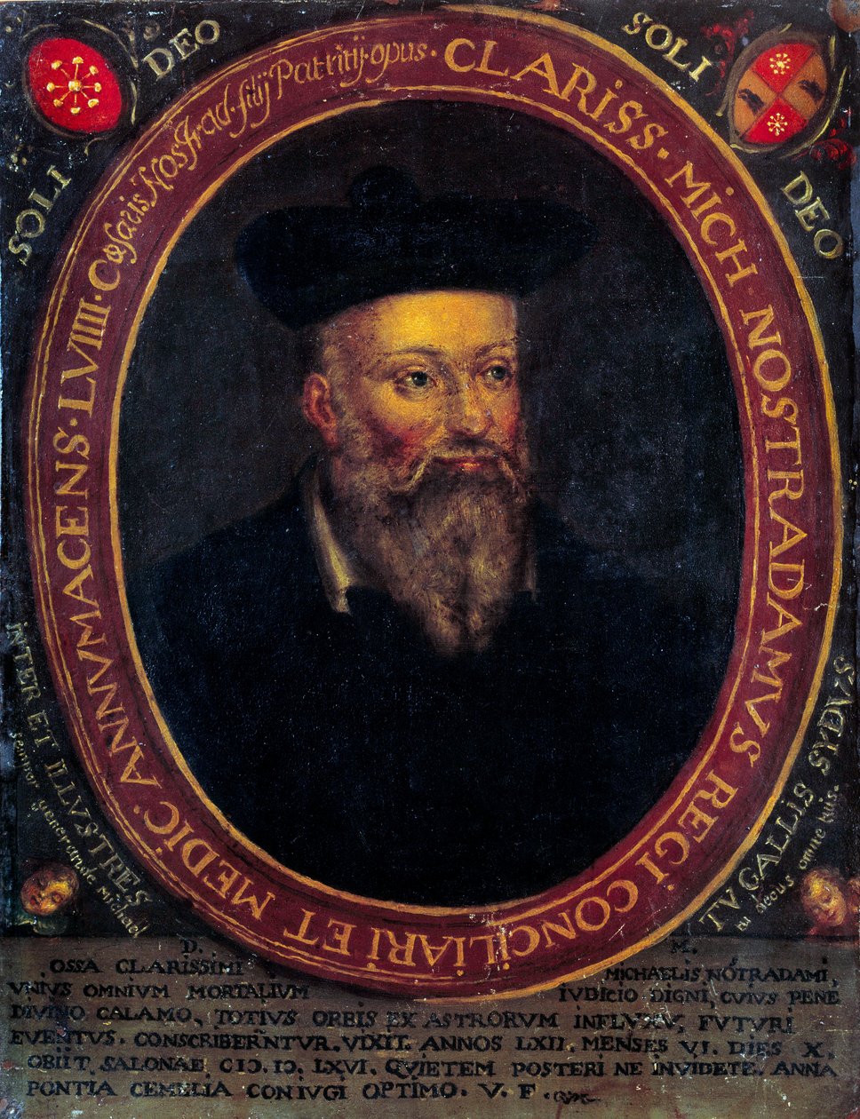 Porträt von Nostradamus, Michel de Notre Dame (1503 - 1566) französischer Astrologe und Arzt von Unknown artist