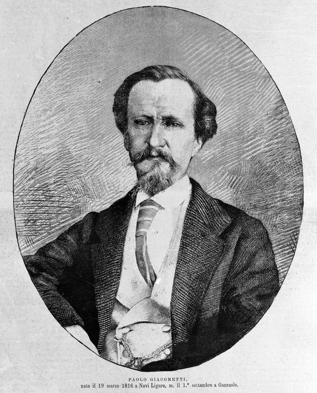 Porträt von Paolo Giacometti (1816-1882), italienischer Schriftsteller von Unknown artist