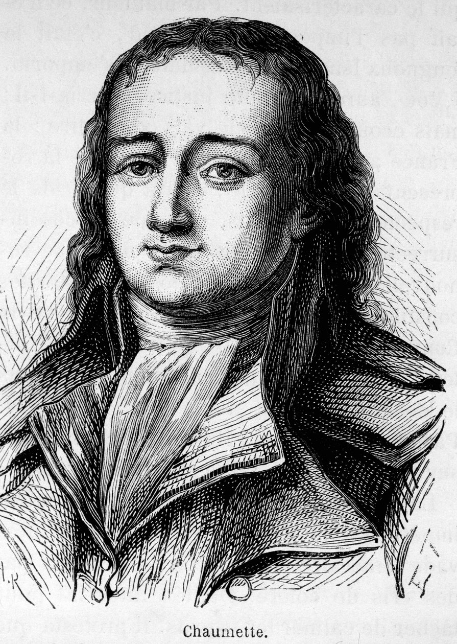 Porträt von Pierre Gaspard Chaumette (1763-1794), französischer Politiker, Mitglied des Cordeliers-Clubs und Ankläger - Syndikus der Insurrektionsgemeinde von Paris... Er wurde verhaftet und mit extremistischen Gastgebern guillotiniert von Unknown artist