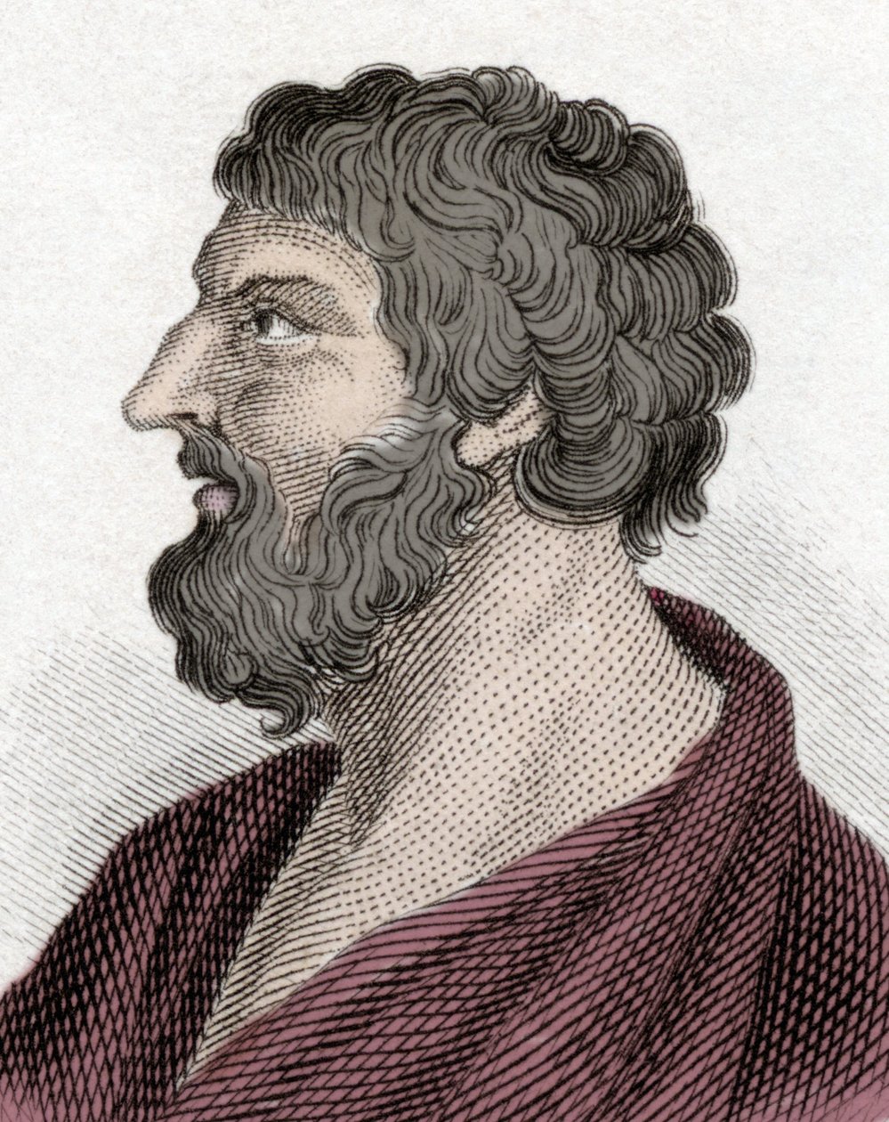 Porträt von Pittacos von Mytilene griechischer Staatsmann (650-570 v. Chr.) (Pittacus von Mytilene). Gravur 19. Jahrhundert. von Unknown artist