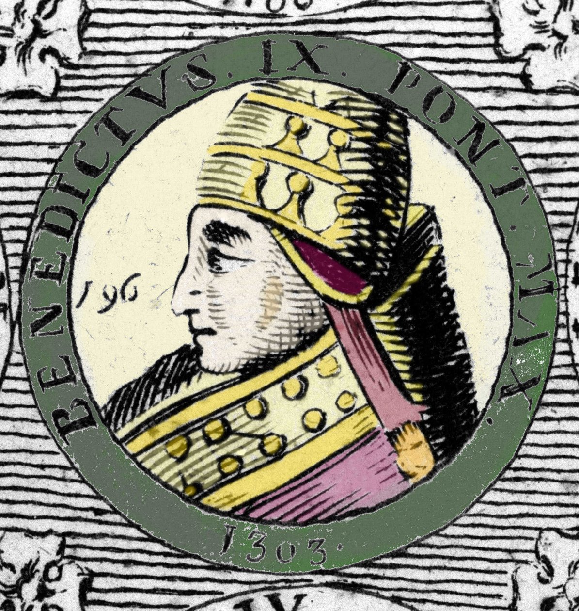 Porträt von Papst Benedikt IX. Gravur des 19. Jahrhunderts. von Unknown artist