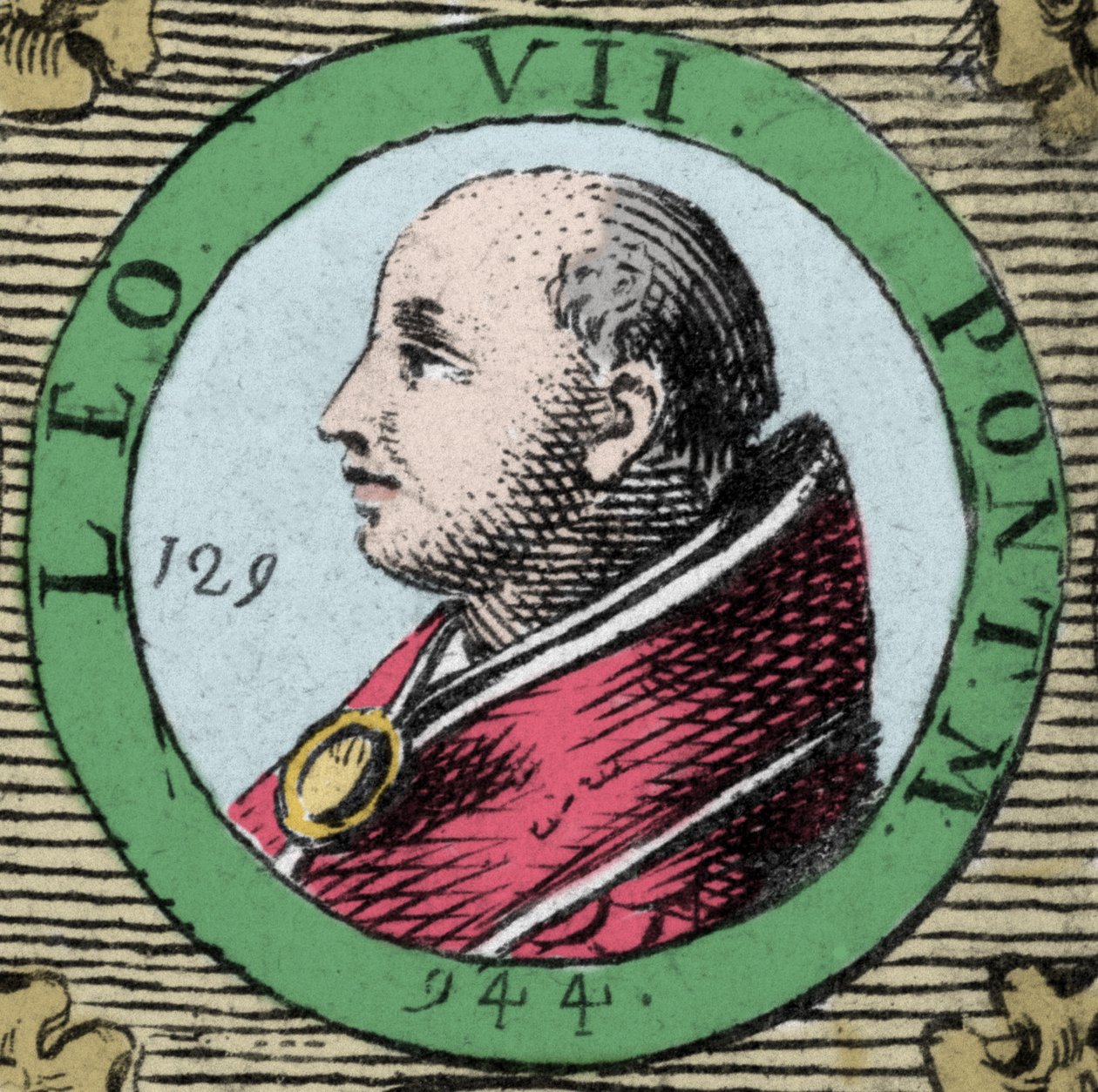 Porträt von Papst Leo VII., Papst von 936 bis 939 von Unknown artist