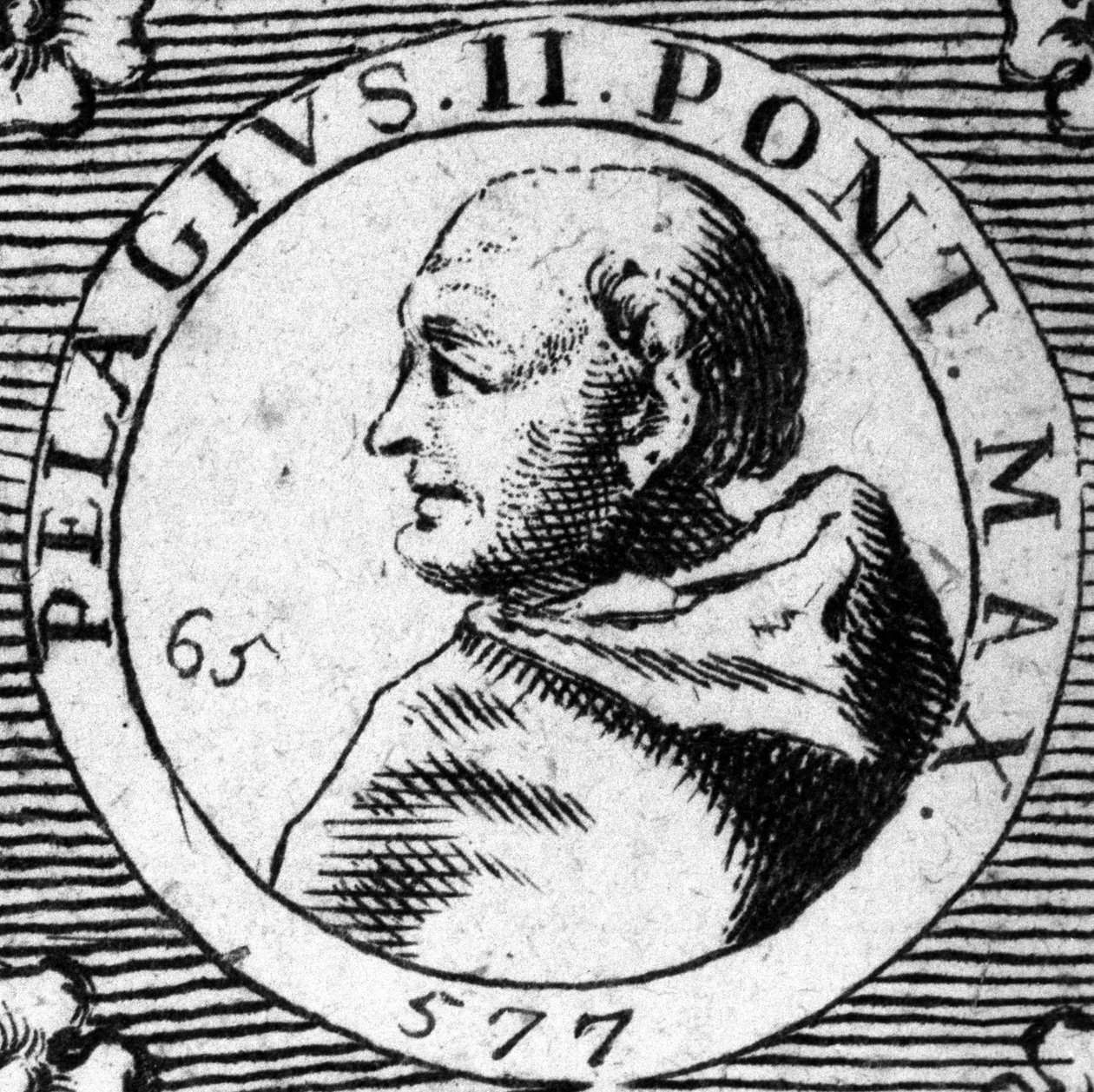 Porträt von Papst Pelagius II. (520-590) von Unknown artist